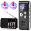 Dunzy 4 Pcs Ghost Hunting Equipment Kit Ghost Spirit Paranormal Enthusiasts Includes Fm Radio 8 Gb Digital EVP Voice Recorders 2 LED Light Cat Ball Novelty Set Recording Gifts for Christmas Halloween view 1