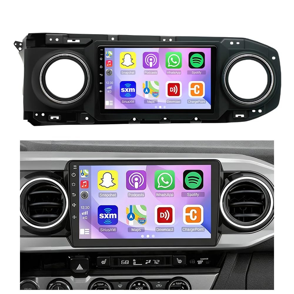 10 Android 13 Car Radio Stereo Upgrade 2.5D Touchscreen 2+32G Replacement for Toyota Tacoma 2016-2021 with Wireless CarPlay/Android Auto/Touch Screen/Mic/Android13/GPS Navigation/AHD Backup Camera