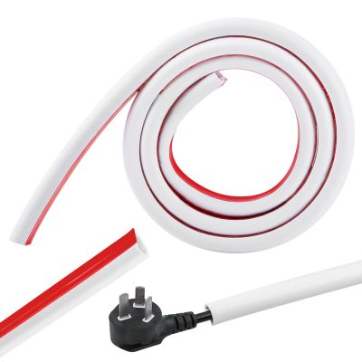 JIANWEI Wall Cord Hider, 39inch Self Adhesive Cable Hider Half Round Extension Cord Covers TV Cord Hider Raceway Cord Covers Wall Mounted Tv for Home and Office Gym, Exhibitions(White)
