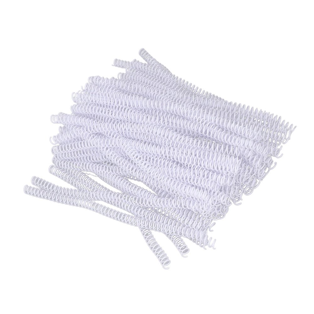100Pcs 9.5mm Plastic Spiral Binding Coils, 3/8in Diameter, 48 Teeth, 4: Io, 75 Sheet Acity for, Coil S (White)