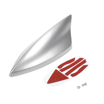 VekAuto Shark Fin Antenna, AM/FM Signal Roof Aerial Universal for Car Auto SUV Truck ABS Material with Adhesive Base Silver Tone