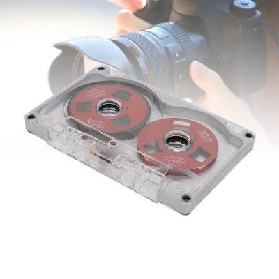 55 Minute Blank Cassette Tape, Reel to Reel Blank Sound Cassette Tape DIY Homemade, Empty Cassette Tape for Music Recording, Aluminum Alloy Shell (Silver Frame Red Plate)