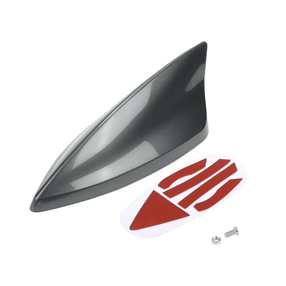 VekAuto Shark Fin Antenna, AM/FM Signal Roof Aerial Universal for Car Auto SUV Truck ABS Material with Adhesive Base Gray