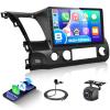 6G+128G 8Core Android 13.0 Car Stereo for Honda Civic 2006-2011 with Wireless Carplay/Android Auto, 10.1 inch 1280 * 720 Touchscreen Radio, WiFi 4G/GPS/AM/FM/DSP Audio/SWC/HD Rear Camera view 1