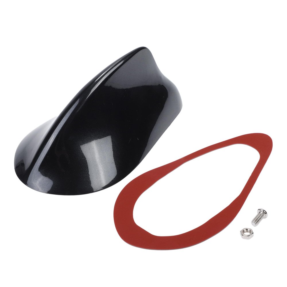 Partuto 1 Pcs Universal Front Shark Fin Antenna Cover Signal Roof Aerial for Car SUV Truck ABS Material with Adhesive Base Pearl Black