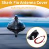 Partuto 1 Pcs Universal Front Shark Fin Antenna Cover Signal Roof Aerial for Car SUV Truck ABS Material with Adhesive Base Pearl Black view 2