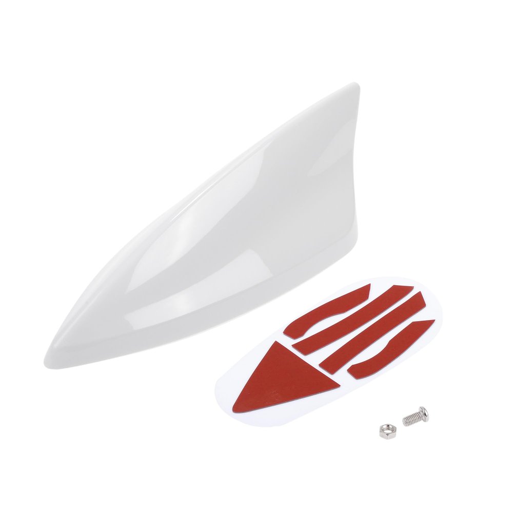 VekAuto Shark Fin Antenna, AM/FM Signal Roof Aerial Universal for Car Auto SUV Truck ABS Material with Adhesive Base White