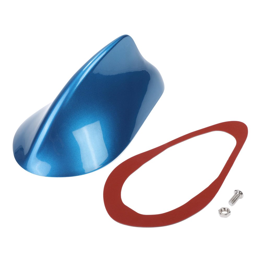 Partuto 1 Pcs Universal Front Shark Fin Antenna Cover Signal Roof Aerial for Car SUV Truck Offroad ABS Material with Adhesive Base Metallic Blue