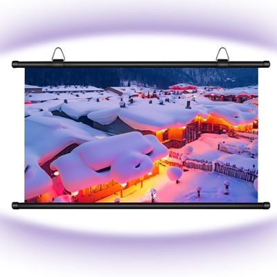 BEVUPAAERE 30 40 50 60 72inch Ceiling Projector Screen Pull Down Portable Movie Screen HD Projection Screen for Home Theater Backyard Office Video Game, Easy Roll Up(50 Inch (16:9))