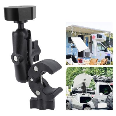 Mini Rv Ladder Mount, Adjustable Pole Clamp Mount for Satellite Mini Dish, Roof Rack Mount, Mounting Bracket for Car, RV, Yacht, Guardrails, Roof Rack