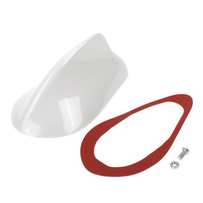 Partuto 1 Pcs Universal Front Shark Fin Antenna Cover Signal Roof Aerial for Car SUV Truck ABS Material with Adhesive Base Pearl White