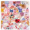 100PCS Summer Fresh Aesthetic Book Stickers, Vinyl Waterproof Romance Floral Stickers for Personalization, Gifts, Laptops, Luggage, Water Bottles, Phones, Scooters, Window Decorations view 1