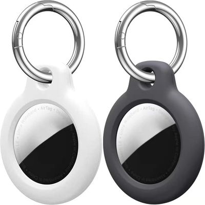 2 Pack Protective Case Compatible with Airtag, Airtag Case Cover Tracker Holder Keyring Silicone Case with Keychain for Keys Bags Luggage Dog Cat Pet Collar,