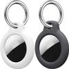 2 Pack Protective Case Compatible with Airtag, Airtag Case Cover Tracker Holder Keyring Silicone Case with Keychain for Keys Bags Luggage Dog Cat Pet Collar, view 1