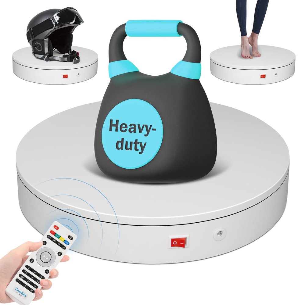 12.6In Remote Motorized Electric Turntable Rotating Display Stand Rotating Platform Photography Turntable motorized lazy susan base giratoria para for Photography,3D Scanner,(Load Range:88~300lbs)