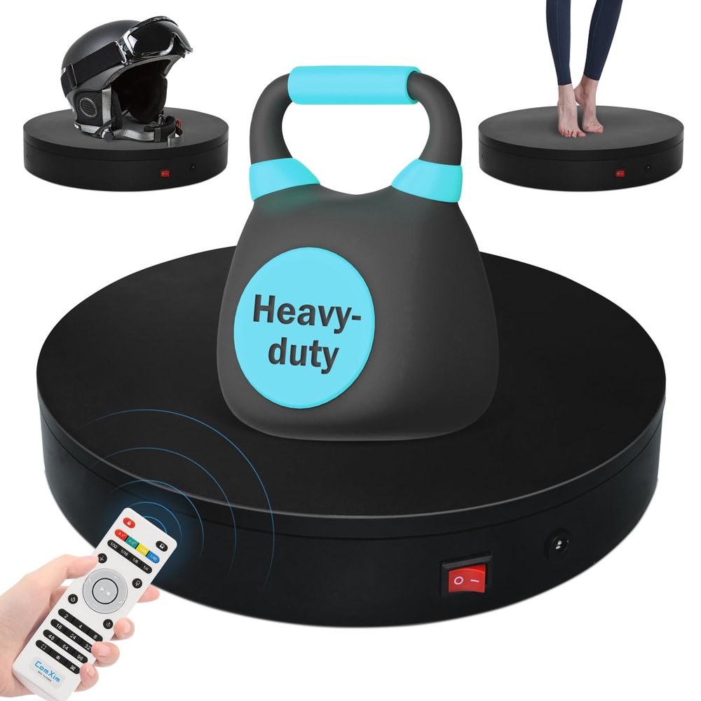 12.6In Remote Motorized Electric Turntable Rotating Display Stand Rotating Platform Photography Turntable motorized lazy susan base giratoria para for Photography,3D Scanner,(Load Range:88~300lbs)