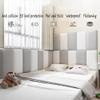 3D Kids Anti-Collision Wall Stickers, Thicken Tatami Nursery Wall Stickers, Peel and Stick Headboard, Upholstered Wall Panels for Bedroom Dojo Play Room,Light Grey,30x60cm 5 PCs view 2
