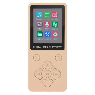 MP3 Player MP4 Player, HiFi Lossless Music Player with Bluetooth 5.0, 1.8 Inch Color Screen Portable Video Music Player with Electronic Book, Supports Expanded Up to 128GB (Gold)