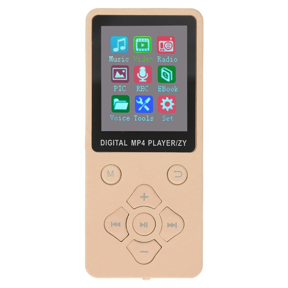 MP3 Player MP4 Player, HiFi Lossless Music Player with Bluetooth 5.0, 1.8 Inch Color Screen Portable Video Music Player with Electronic Book, Supports Expanded Up to 128GB (Gold)