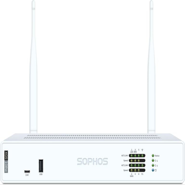 Sophos XGS 108W (Gen2) Wireless Security Appliance (XW108Z00ZZPCUS) | 6 x 2.5 GE Ports + 1 SFP | Wi-Fi 6 Enabled, Advanced Protection, SD-WAN, Secure VPN (Hardware Only)