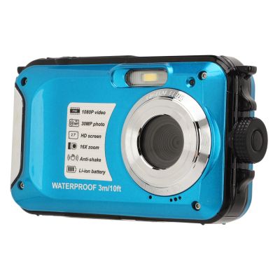 FLEXMAN Waterproof Digital Camera, 1080P 30MP 16X Zoom 10Ft Underwater Camera with 2.7 LCD Display for Snorkeling Camping Surfer