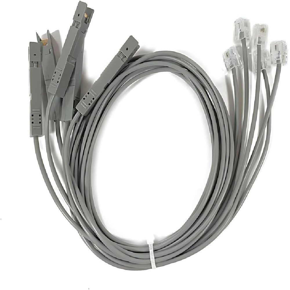5Pcs 110 Test Head to RJ11 Cable, 1.5m Voice Test Cord for 110 Phone Line Telecom Wire Alligator Clip