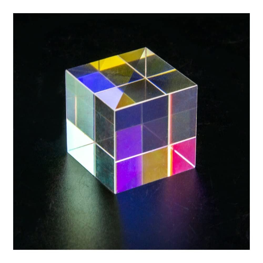 JOEBO Microscope Kit 1pc 18/20/23/25mm Glass Cube Dichroic Prism X-Cube Prisms Fit for Photographic Beam Splitting Decorate Gifts Rainbow Glass Microscope Lens Adapters(23x23x23mm)