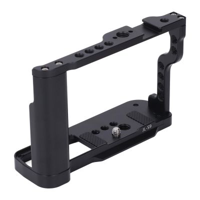 Aluminum Alloy Camera Cage for S9, Easy Assembly and Disassembly, Integrated Cold Shoe Mount, Quick Release Plate for Arca Style Track, Secure Screw Fastening, 1/4 3/8 Threads