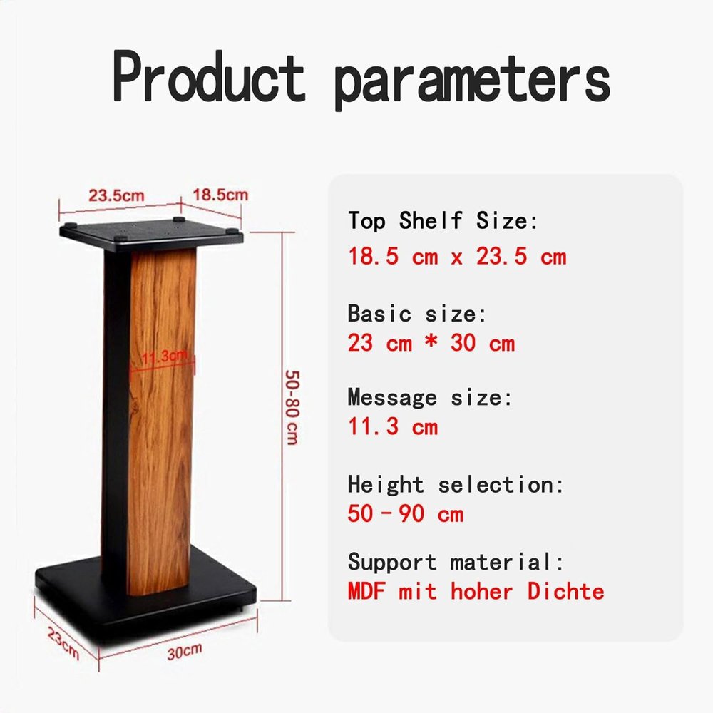 27.5 inch(70cm) Wood Grain Speaker, Wood Speaker Stands, Stands for Optional Sand Filling Tuning - Pair, Music Studio Sound Stand Sand-Filled for Vibration Damping,Picture 2,A40cm