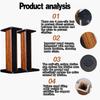 27.5 inch(70cm) Wood Grain Speaker, Wood Speaker Stands, Stands for Optional Sand Filling Tuning - Pair, Music Studio Sound Stand Sand-Filled for Vibration Damping,Picture 2,A40cm view 4