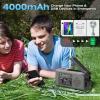 NOAA Emergency Weather Radio, 4000mAh Weather Alert Radio Solar Charging, Hand Crank & USB Charged, AM/FM with LED Flashlight, Reading Lamp, SOS Alarm, Headphone Jack for Outdoor Indoor view 3