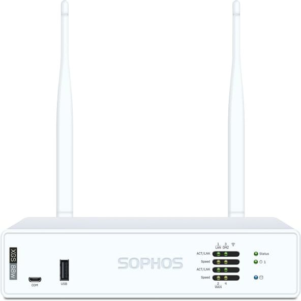 Sophos XGS 88W (Gen2) Wireless Security Appliance with 1 Year Standard Protection (XZ88ZZ12ZZPCUS) | 4 x 2.5 GE Ports | Built-in Wi-Fi 6, SD-WAN, Secure VPN, Central Cloud Management