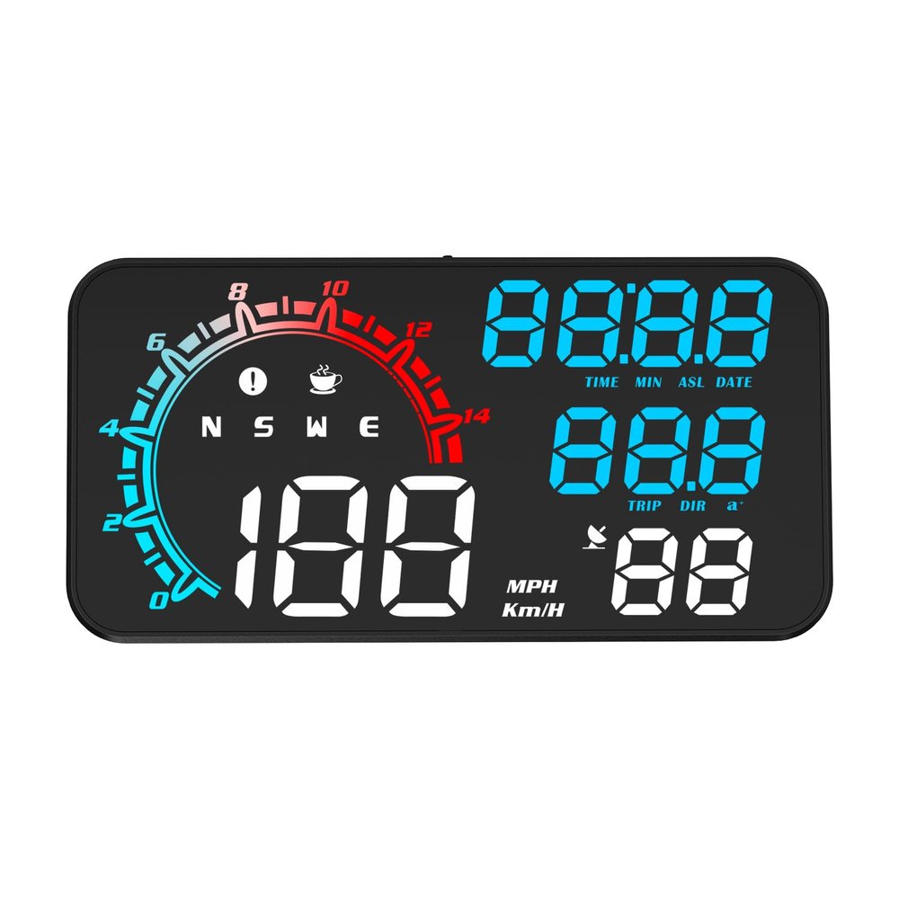 QWHJSP Car HUD Head Up Display for Honda HR-V 2023 2024 2025,USB Port Smart Gauge CompassTime Driving Distance GPS Speedometer Overspeed Fatigue Driving Alarm,A