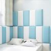 3D Kids Anti-Collision Wall Stickers, Thicken Tatami Nursery Wall Stickers, Peel and Stick Headboard, Upholstered Wall Panels for Bedroom Dojo Play Room,Sky Blue,30x60cm 4 PCs view 3