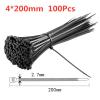 AXPTI 100 PCS Self-Locking Plastic Nylon Tie Black 5X300 Cable Tie Fastening Ring 3X200 Cable Tie Zip Wraps Strap Nylon Cable Tie Set(4x200mm) view 2