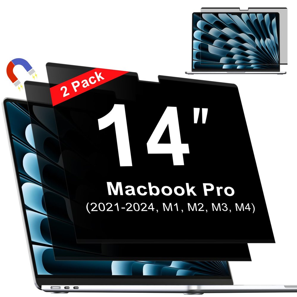 ZOEGAA Magnetic Privacy Screen for Macbook Pro 14 Inch (2021-2026, M1, M2, M3, M4, M5, Pro, Max), Removable Laptop Privacy Screen, Anti Blue Light Glare Filter for Mac Pro 14.2" Laptop Computer