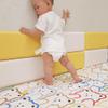 3D Kids Anti-Collision Wall Stickers, Thicken Tatami Nursery Wall Stickers, Peel and Stick Headboard, Upholstered Wall Panels for Bedroom Dojo Play Room,Yellow,30x60cm 3 PCs view 3