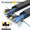 Delamu 157in Cord Hider, Cord Cover Wall Cable Management, Paintable Wire Cover for Cords, Cable Hider Raceway Kit, Cable Cover Concealer, Wire Hiders for TV on Wall, 10 X L15.7 W1.18 H0.6in, Black view 3