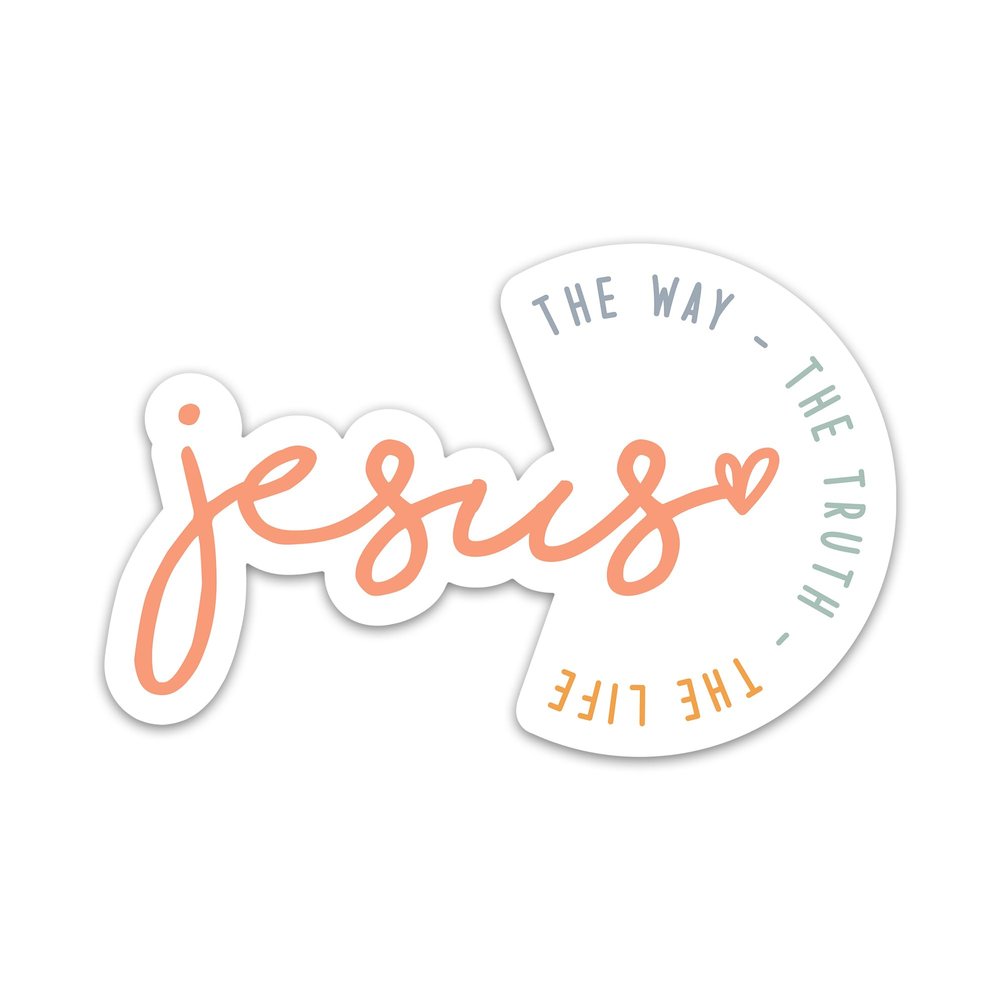 Christian Bible Verse Sticker Jesus The Way Truth Life Sticker Church Religious God Faith Based Biblical Worship Waterproof Vinyl Stickers for Laptop Water Bottle Tumbler Decals Gifts for Women Men