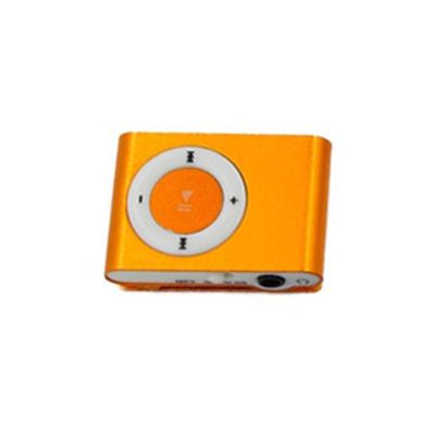 Mini Portable USB MP3 Player Mini Clip MP3 Waterproof Sport Compact Metal Mp3 Music Player with TF Card Slot (Orange)