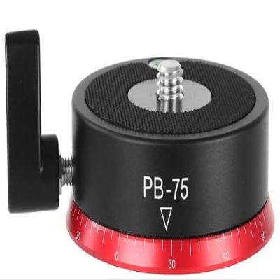 Camera Panoramic Panning Base 3/8" Screw Aluminum Alloy Panorama Ball Tripod Head with Bubble Level for Tripod Monopod DSLR Cameras