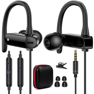 3.5mm Headphone Over-Ear Hook Wired Earbuds for Moto G Power Pure Play/Chromebook Laptop Back to School Supply PC Headset Noise Canceling in-Ear Jack Earphone for iPad/Samsung A15 A14 A13 A12 A42 A03s