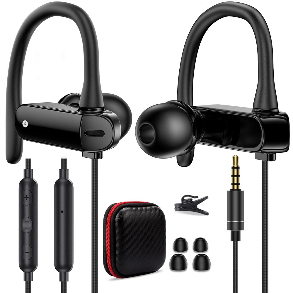 3.5mm Headphone Over-Ear Hook Wired Earbuds for Moto G Power Pure Play/Chromebook Laptop Back to School Supply PC Headset Noise Canceling in-Ear Jack Earphone for iPad/Samsung A15 A14 A13 A12 A42 A03s