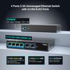 6 Ports 10Gb Unmanaged Ethernet Switch with 4*2.5G Base-T Ports, 2*10G RJ45 Ports. 60Gbps Switching Capacity, GiGaPlus 10Gbps Network Switch for 2.5G/10Gbps NAS/PC, WiFi6 Router, Wireless AP view 2