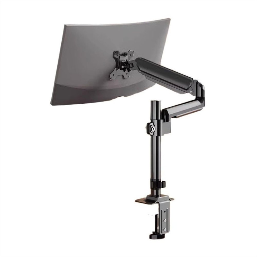 Adjustable Monitor Arm Single Monitor Arm, Adjustable Single Monitor Desk Mount Fits Max 35 Inch, 22.0 lbs, Gas Spring Alloy Monitor Mount Arm with Clamp and Grommet Base Monitor Arm Mount