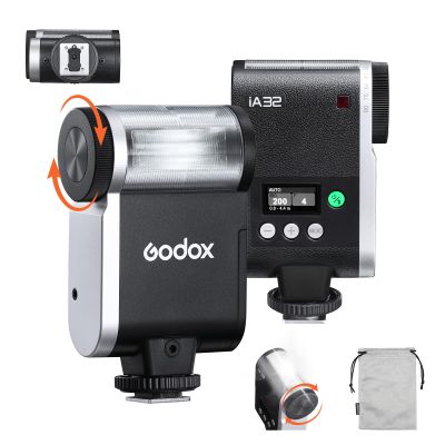 Godox iA32 Mini Camera Flash 490 Full-Power Flash 8 Levels Automatic Flash GN 15 2.5sRecycle Mini Flash Speedlite for Sony zve10 Sony zv1 Ricoh gr3 Canon Nikon Fuji Olympus Camera