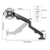 Adjustable Monitor Arm Single Monitor Mount, Fully Adjustable Monitor Arm with Gas Spring, Single Monitor Desk Mount for 17-30 inch Screens, Holds 19.8lbs, VESA 75/100 mm Monitor Arm Mount view 2