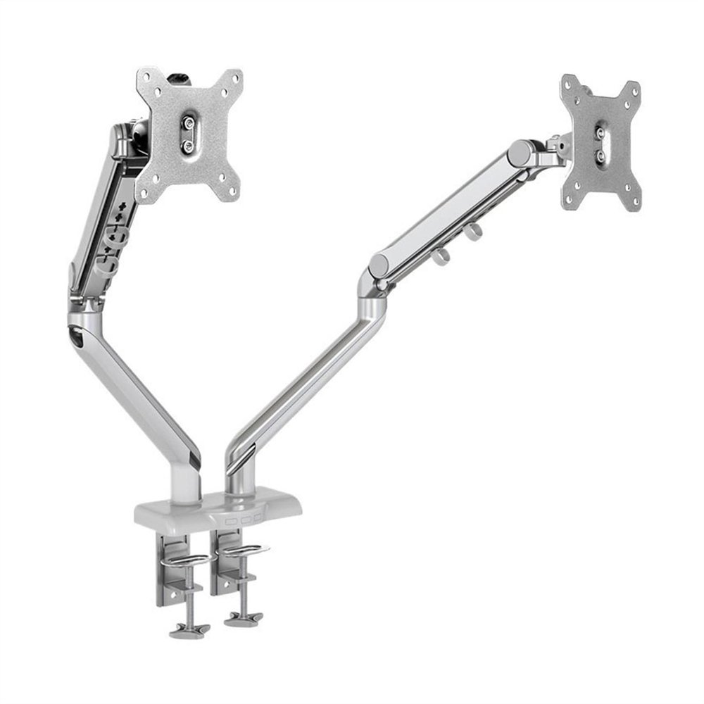 Adjustable Monitor Arm Dual Monitor Mount for 17"-32" Screens, Mechanical Spring Monitor Desk Mount, Fully Adjust Dual Monitor Arm with C-clamp, Holds up to 19.8lbs per Arm Monitor Arm Mount