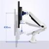 Adjustable Monitor Arm Single Monitor Mount, Gas Spring Monitor Arm Desk Mount with Clamp, Fully Adjustable Single Monitor Arm Fits 15-27 inch Screens, Holds up to 17.6 lbs Monitor Arm Mount(White) view 3