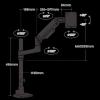 Adjustable Monitor Arm Single Monitor Mount, Heavy Duty Single Monitor Desk Mount Fits 17-49inch Screen, Holds 44.0lb, Gas Spring Adjustable Monitor Arm, VESA Mount 75/100mm Monitor Arm Mount(Black) view 2